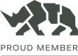 Proud Member badge with the rhino logo